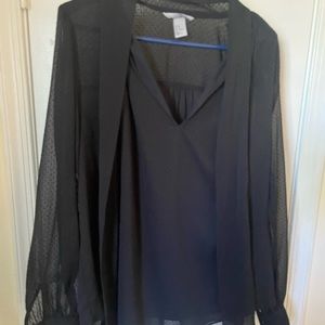 H&M Black Blouse Elegant Top